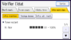 Illustration de l'écran du panneau de commande
