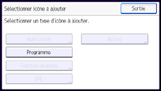 Illustration de l'écran du panneau de commande