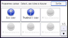 Illustration de l'écran du panneau de commande