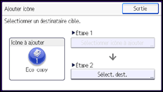 Illustration de l'écran du panneau de commande