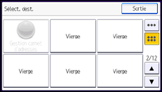 Illustration de l'écran du panneau de commande