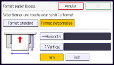 Illustration de l'écran du panneau de commande