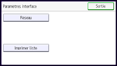 Illustration de l'écran du panneau de commande