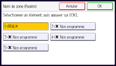 Illustration de l'écran du panneau de commande