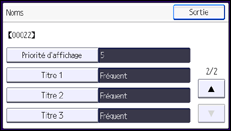 Illustration de l'écran du panneau de commande