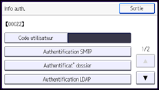 Illustration de l'écran du panneau de commande