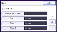 Illustration de l'écran du panneau de commande