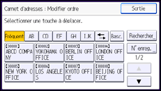 Illustration de l'écran du panneau de commande