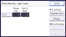 Illustration de l'écran du panneau de commande