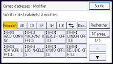 Illustration de l'écran du panneau de commande