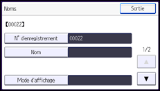Illustration de l'écran du panneau de commande