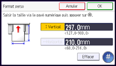 Illustration de l'écran du panneau de commande