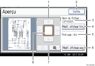 Illustration numérotée du panneau de commande