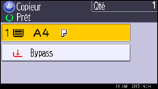 Illustration de l'écran du panneau de commande