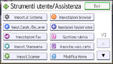 Illustrazione schermata pannello di controllo