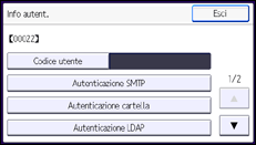 Illustrazione della schermata sul pannello di controllo