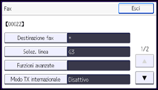 Illustrazione della schermata sul pannello di controllo