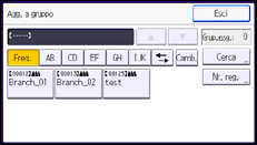 Illustrazione della schermata sul pannello di controllo