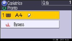 Illustrazione della schermata sul pannello di controllo