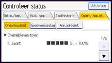 Schermafbeelding bedieningspaneel