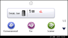 Schermafbeelding bedieningspaneel
