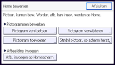Schermafbeelding bedieningspaneel