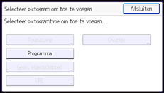 Schermafbeelding bedieningspaneel