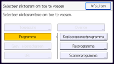 Schermafbeelding bedieningspaneel