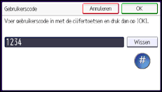 Schermafbeelding bedieningspaneel