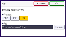 Schermafbeelding bedieningspaneel