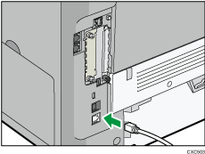 illustration of connecting Ethernet cable