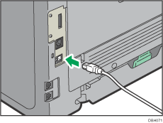 illustration of connecting the USB interfece cable