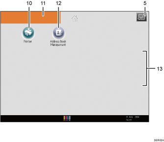Operation panel screen illustration numbered callout illustration
