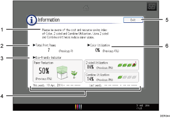 Operation panel screen illustration numbered callout illustration