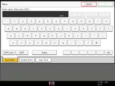 Operation panel screen illustration