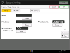 Operation panel screen illustration