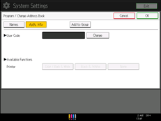 Operation panel screen illustration