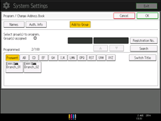 Operation panel screen illustration