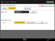Operation panel screen illustration