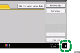 Operation panel screen illustration