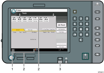 Control panel illustration numbered callout illustration