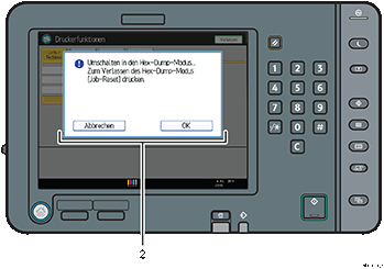 Nummerierte Abbildung des Bedienfelds