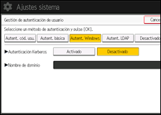 Ilustración de la pantalla panel de mandos