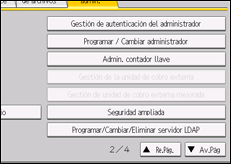 Ilustración de la pantalla panel de mandos