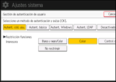 Ilustración de la pantalla panel de mandos