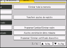 Ilustración de la pantalla panel de mandos