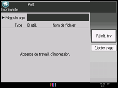 Illustration de l'écran du panneau de commande