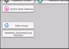Illustration de l'écran du panneau de commande