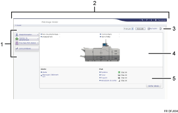 Illustration de l'écran du navigateur Web avec légende numérotée