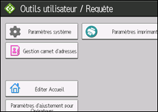 Illustration de l'écran du panneau de commande